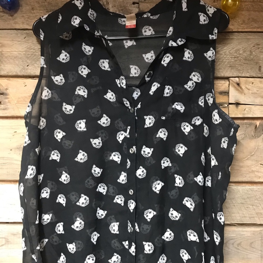 Sheer Cat Tank Top